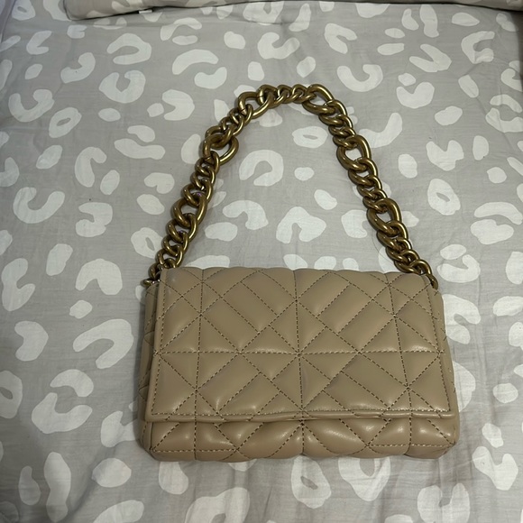 ZARA BEIGE SHOULDER PURSE - Picture 1 of 3